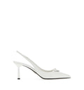 Brushed leather slingback pumps
