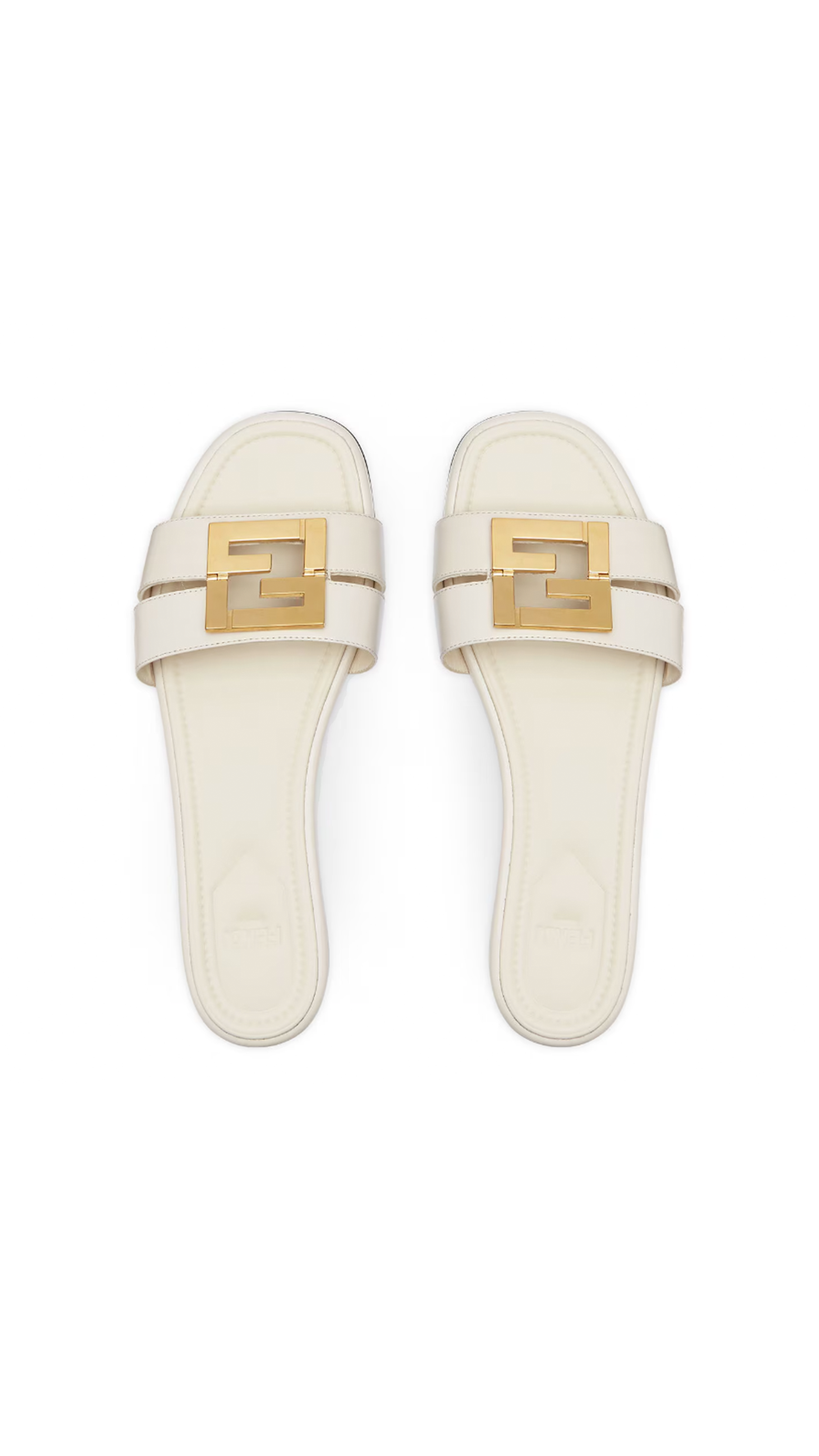 FFold Leather Mules - Ivory