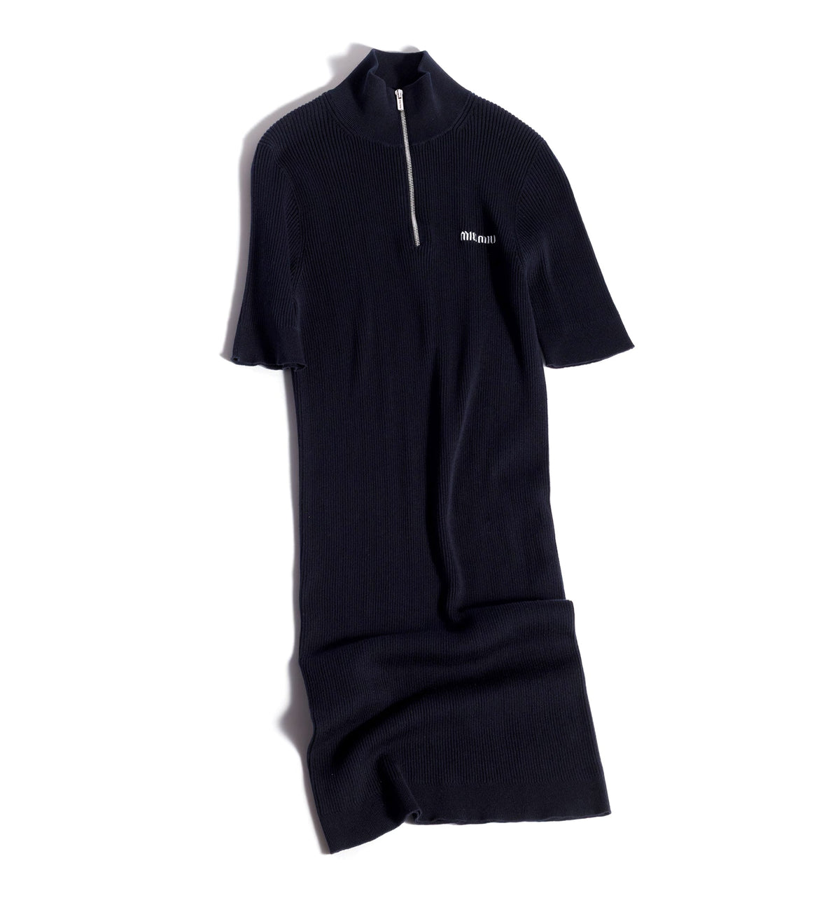 Ribbed knit cotton dress