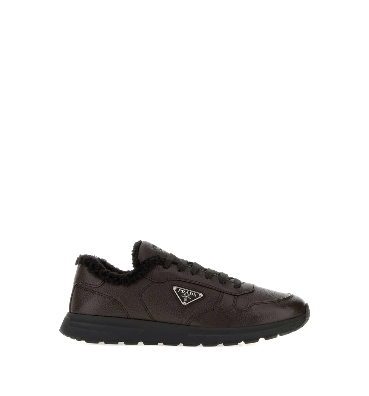 Triangle-Logo Lace-Up Sneakers