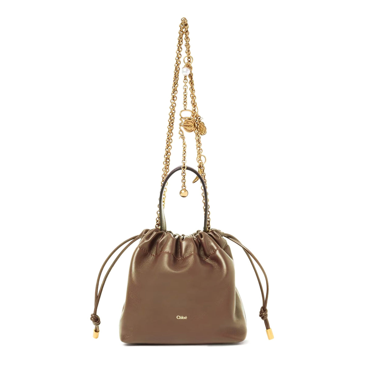 Mini Chloé Icons shoulder bag with chain in soft leather