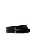 Smooth Leather Enamel Buckle T Belt
