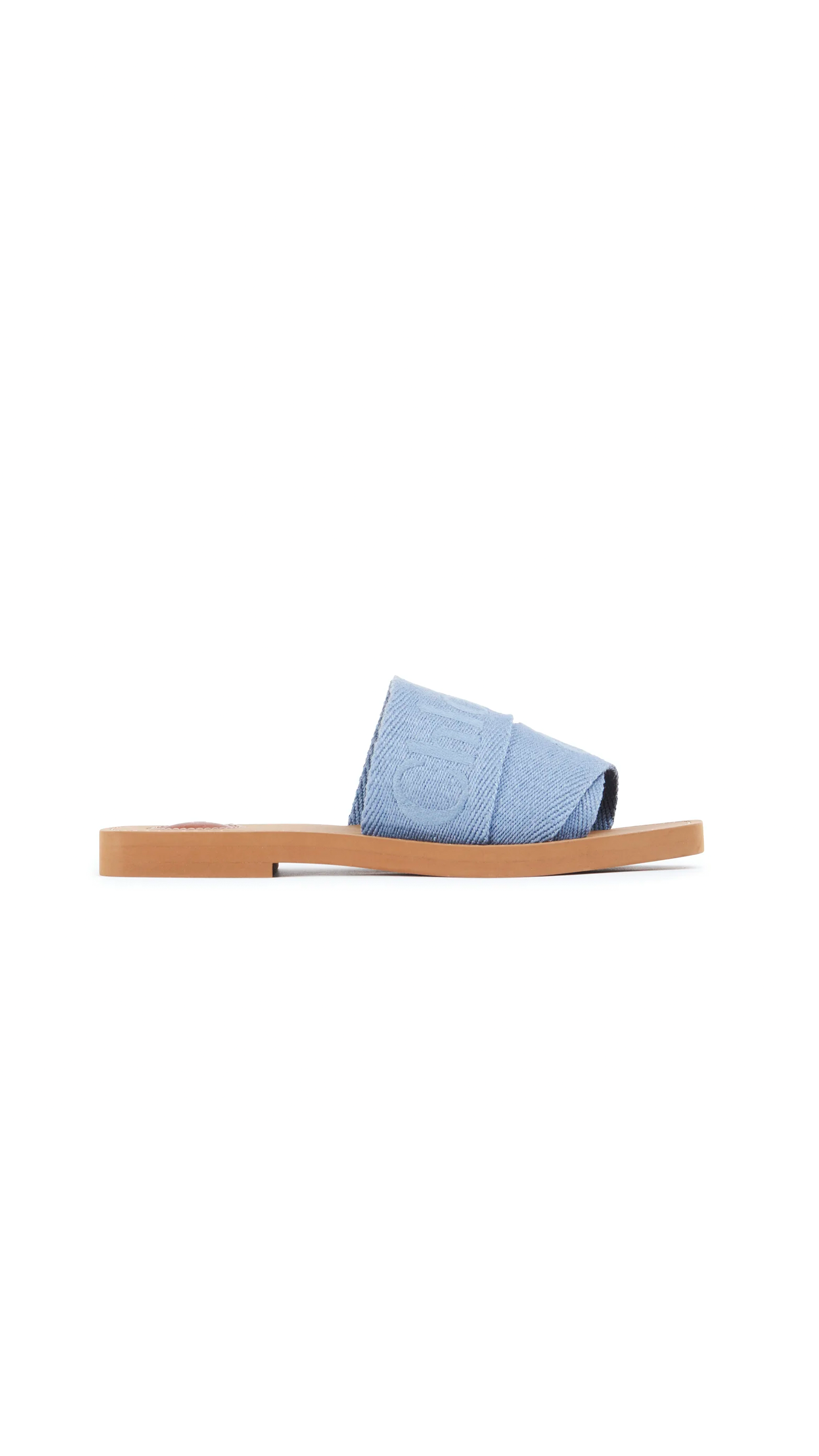 Woody Flat Mule - Washed Blue