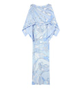 Orchidee and Soleil Print Silk Dress with Cape