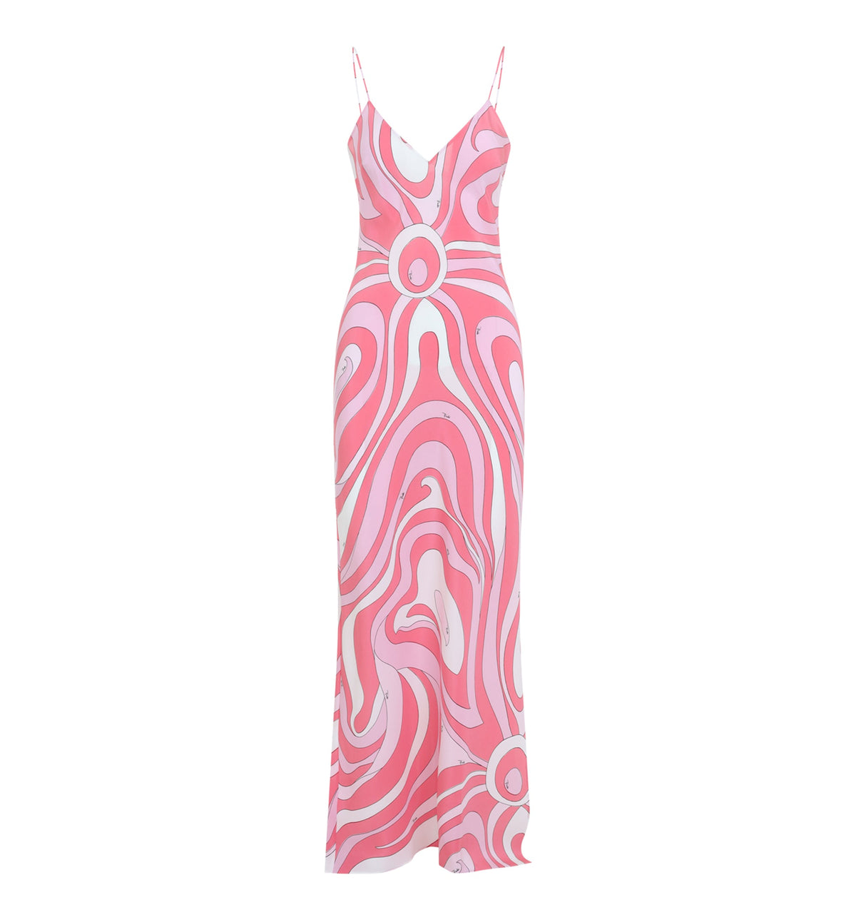 Iride-print silk maxi dress