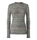 Long-sleeve viscose-blend sweater with sequins