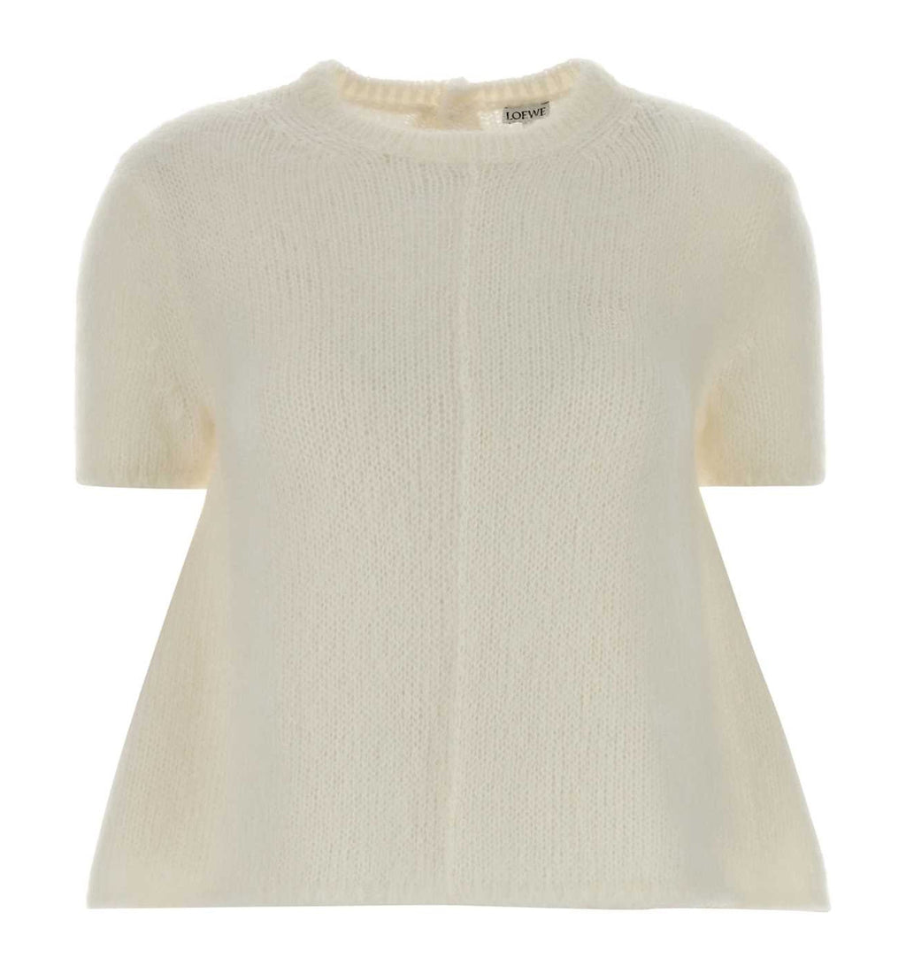 Short Sleeve Sweater In Mohair Blend