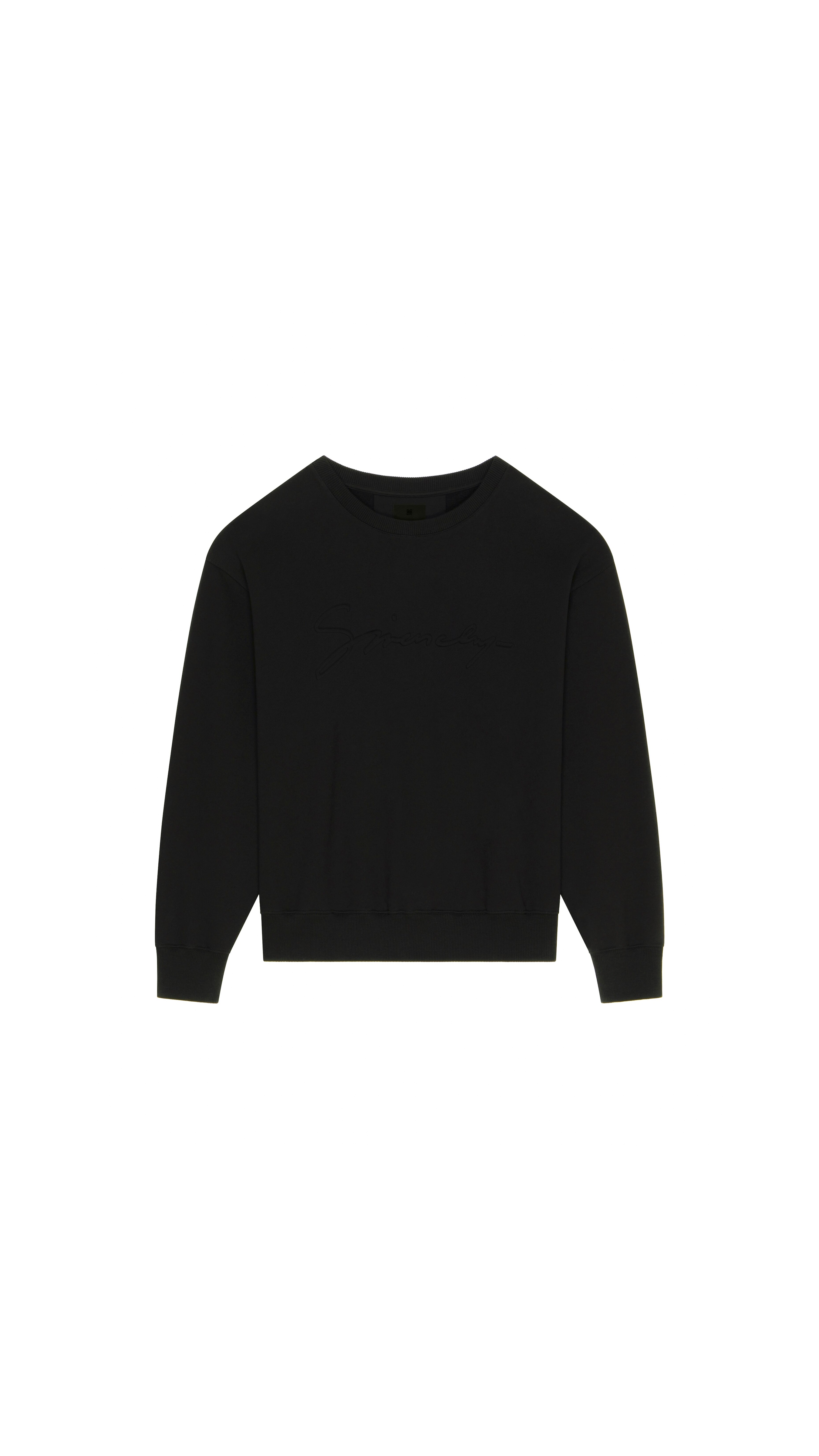 Sweatshirt in Fleece with Givenchy Signature - Black