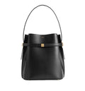 Belted Leather Bucket Bag
