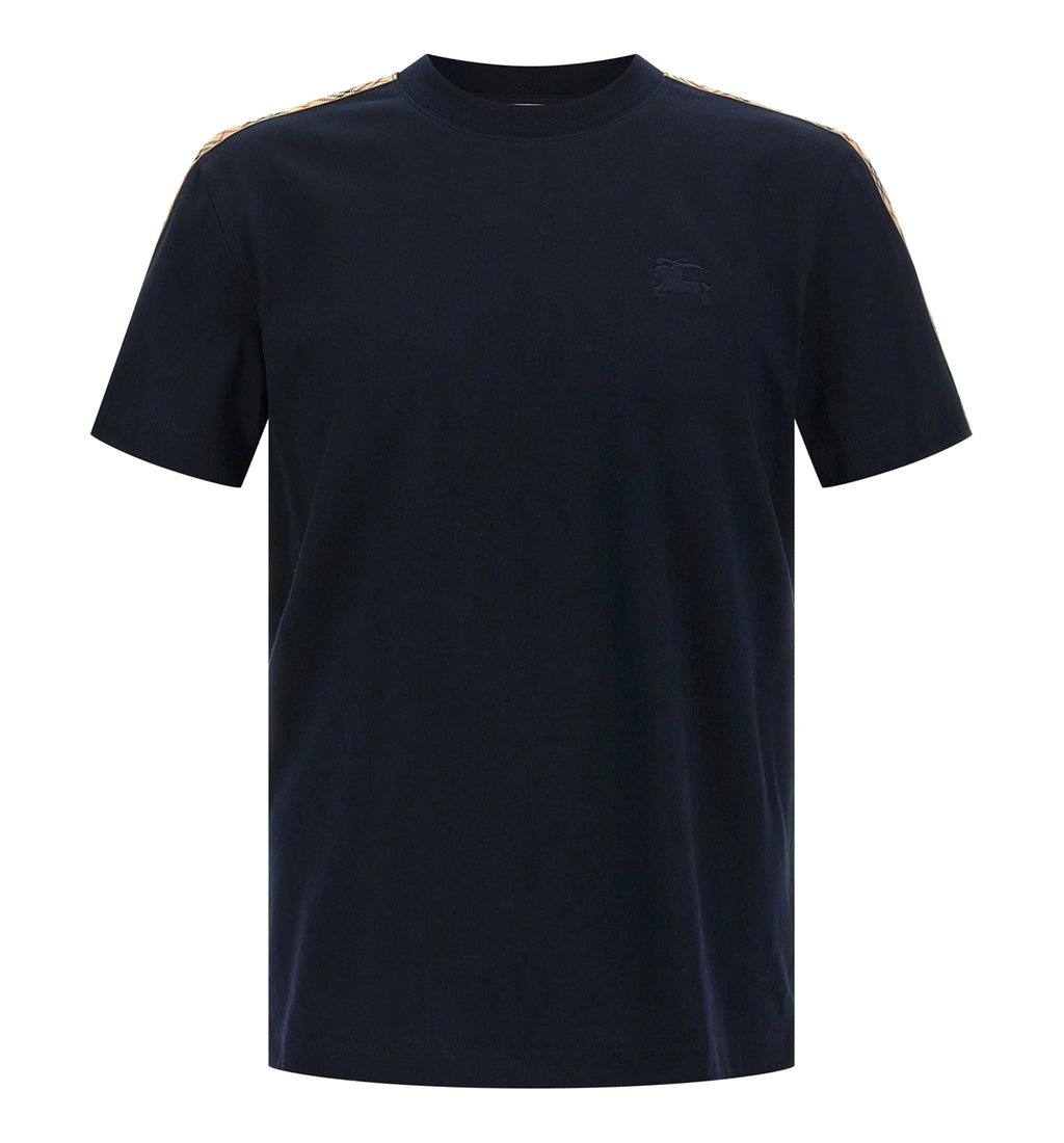 Check Trim Cotton T-Shirt