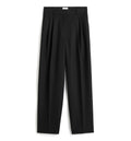 Double-pleat tailored trousers black