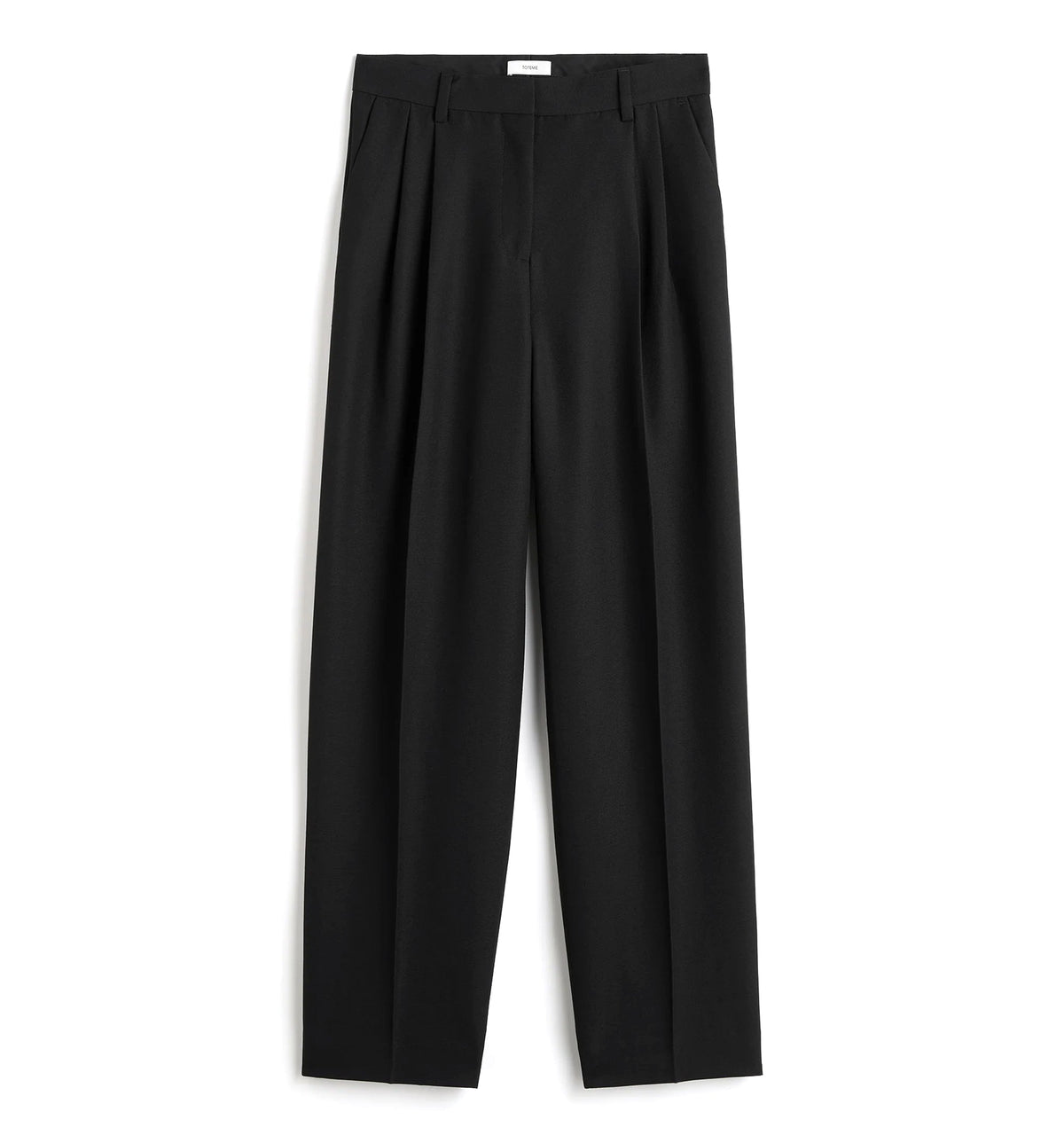 Double-pleat tailored trousers black