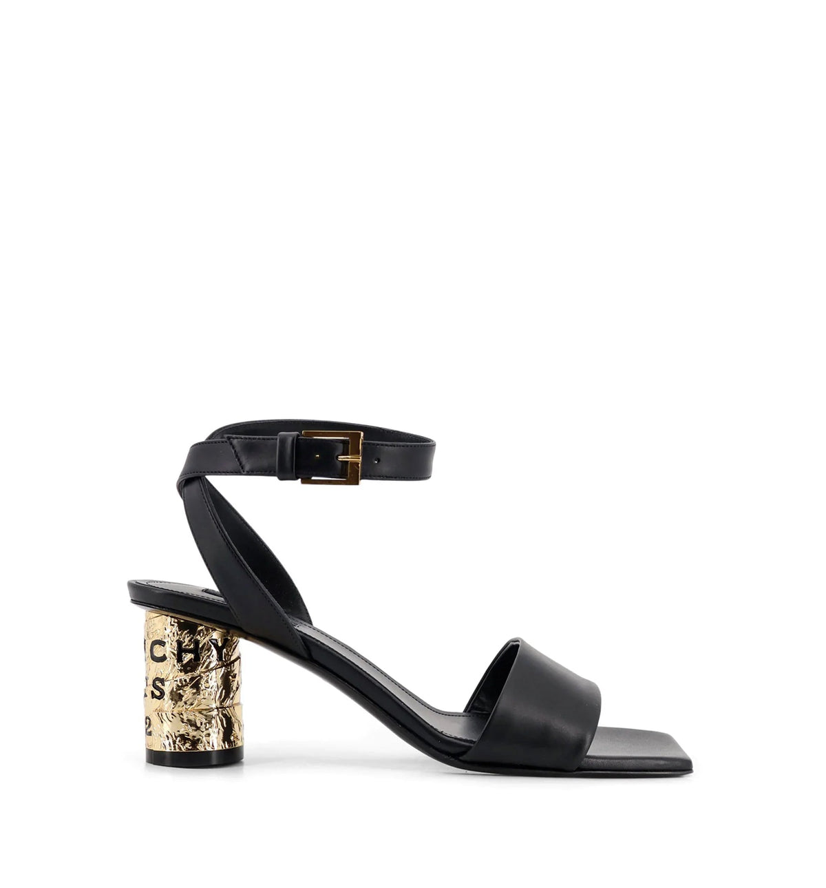 Tape Leather Heeled Sandals