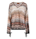 Viscose and Metallic Fiber Sweater With Sequin Embroidery