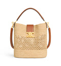 Medium Louise Bucket In Raffia And Calfskin