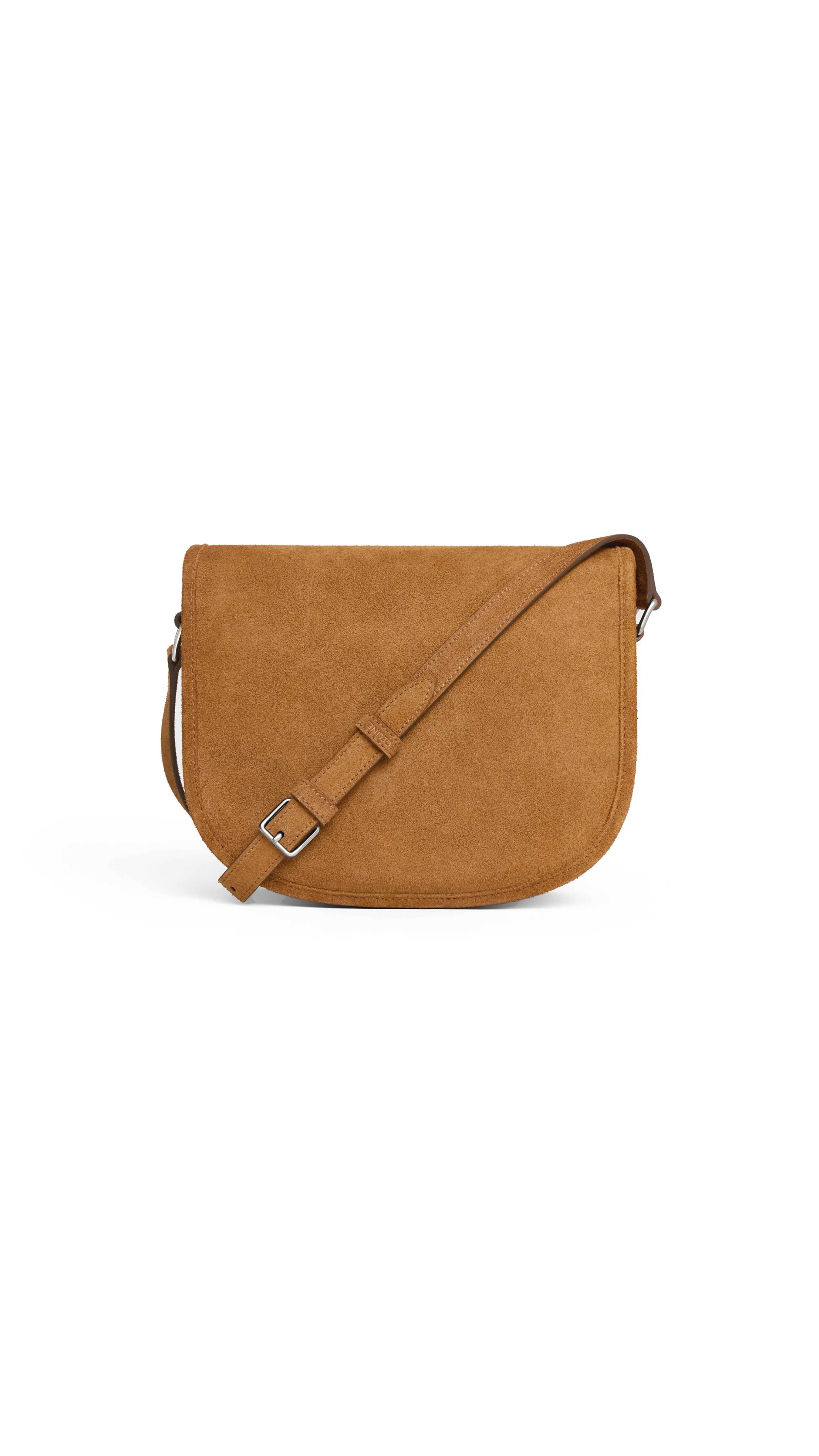 Medium Besace Triomphe in Suede Calfskin - Havana