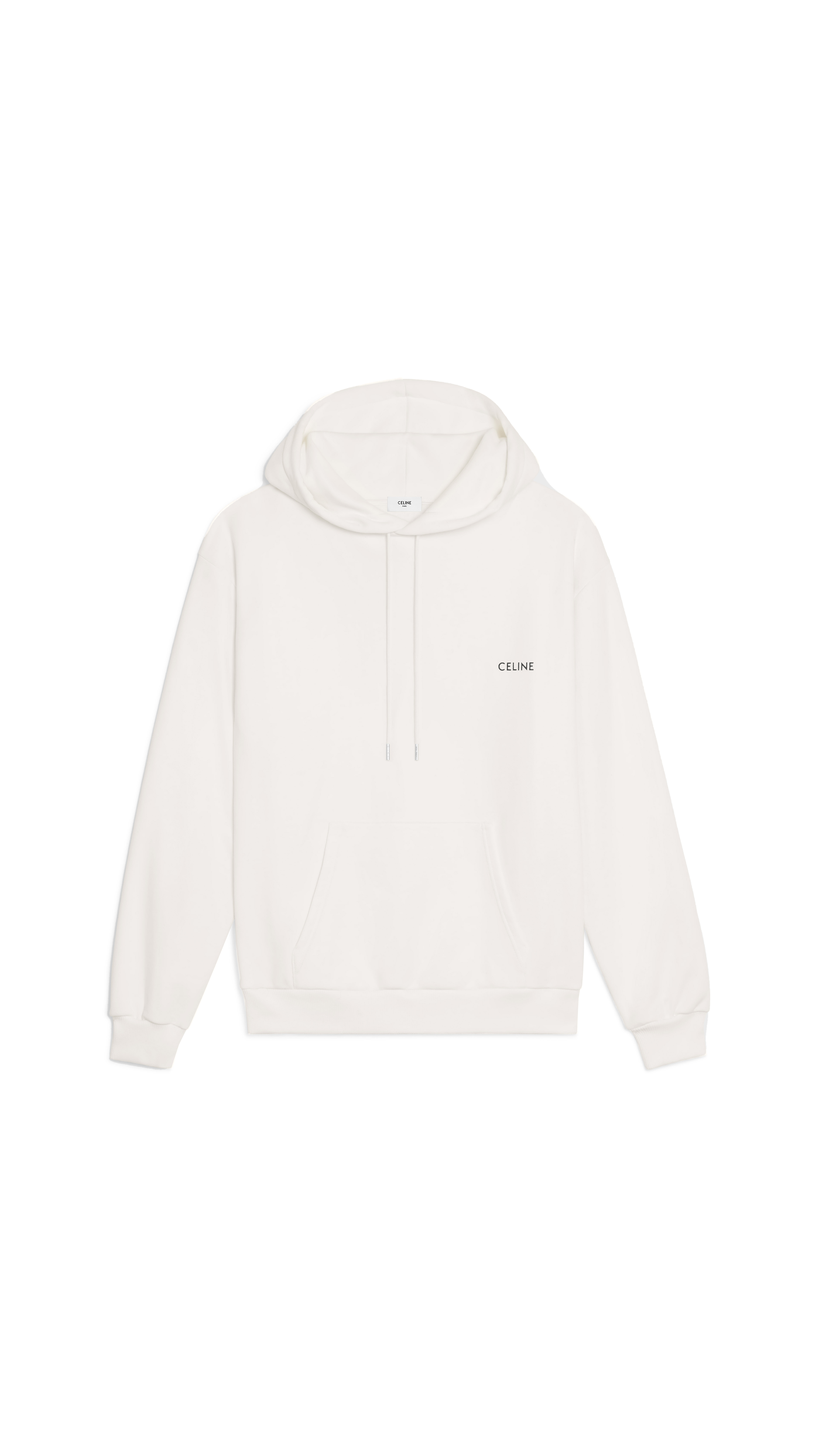 Loose Hoodie in Cotton Fleece - White