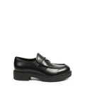 Chocolate brushed leather loafers
