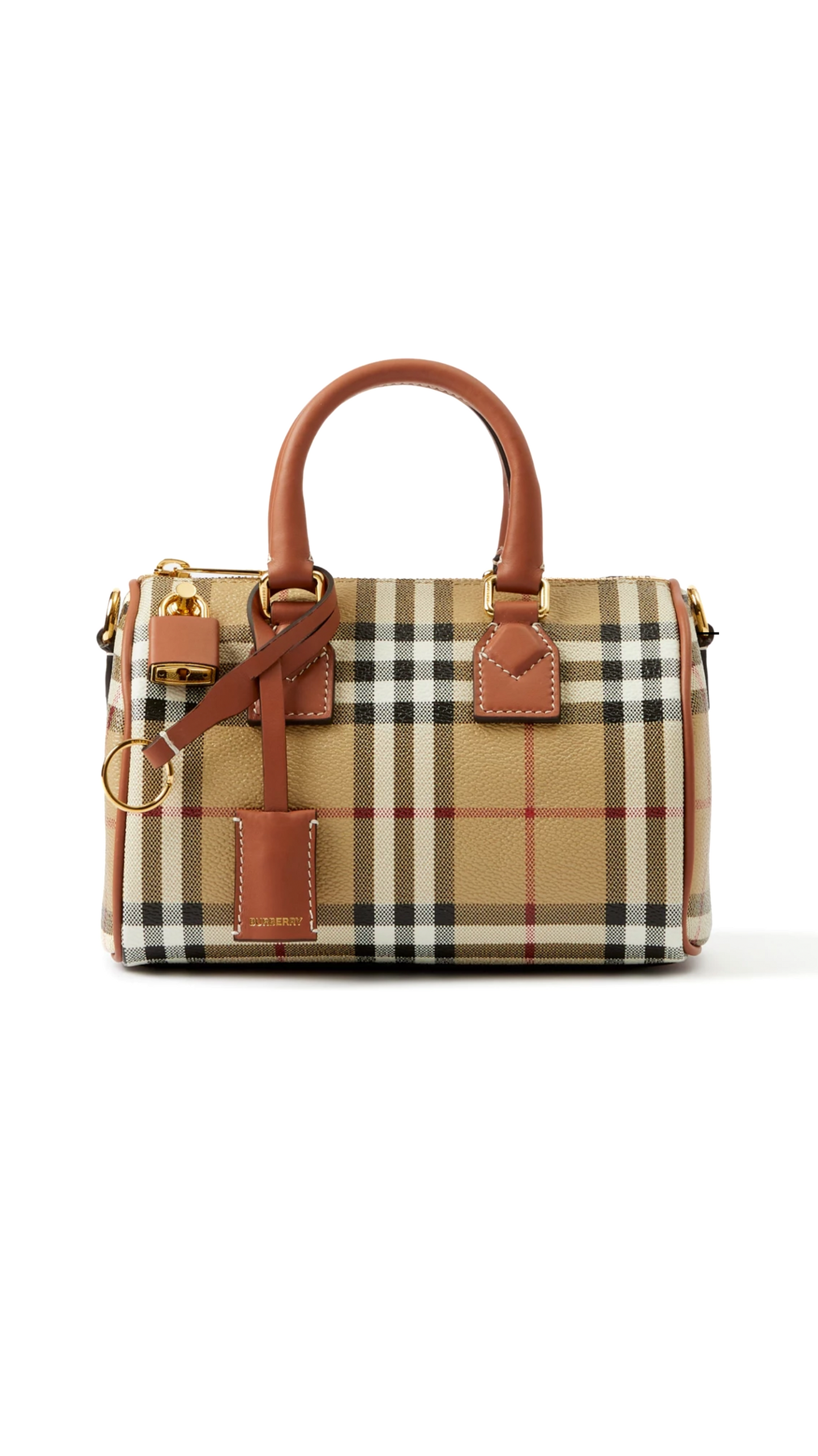 Burberry Mini Check Bowling Bag - Archive Beige