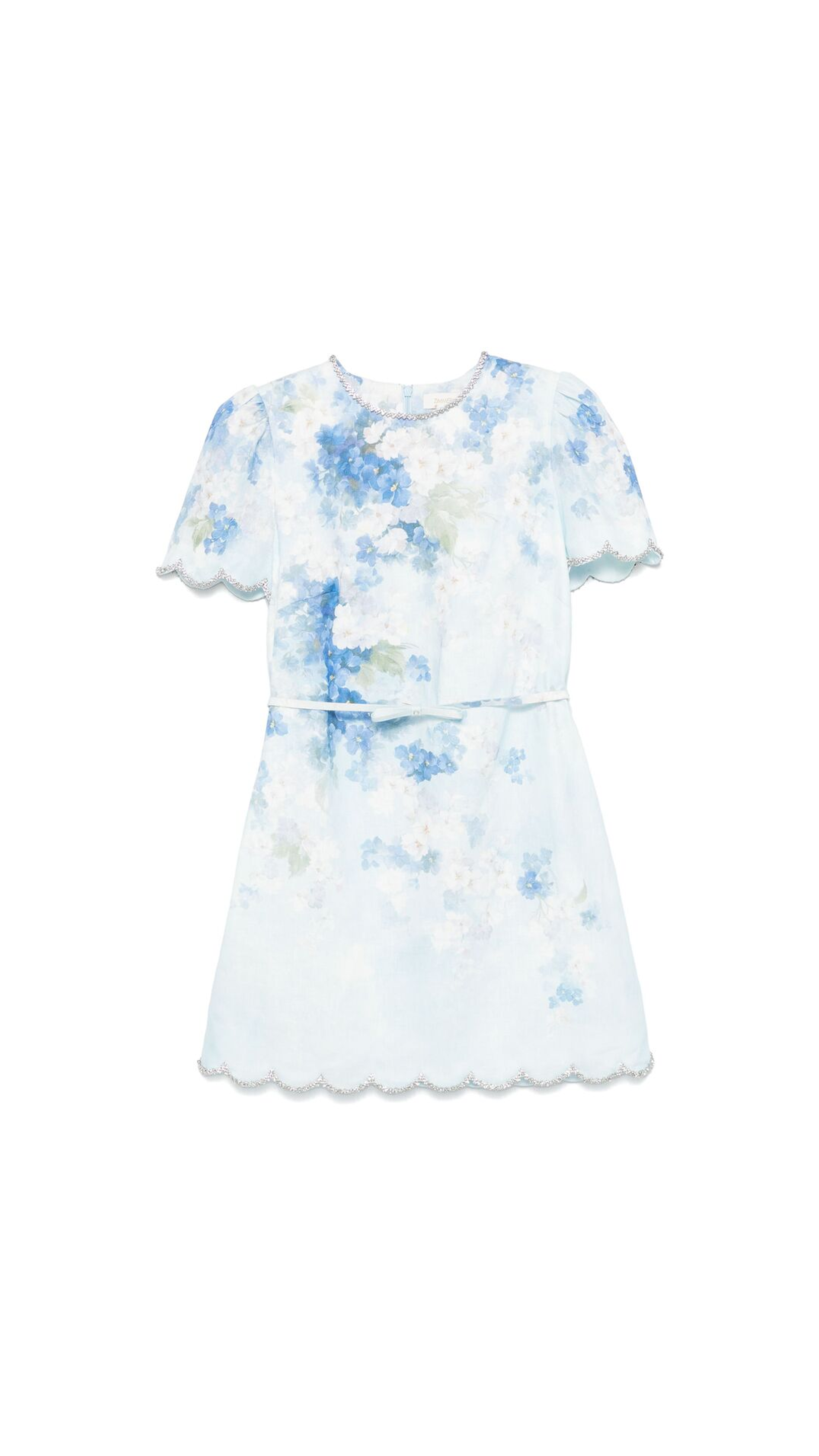 Crush Scalloped Shift Dress - Blue