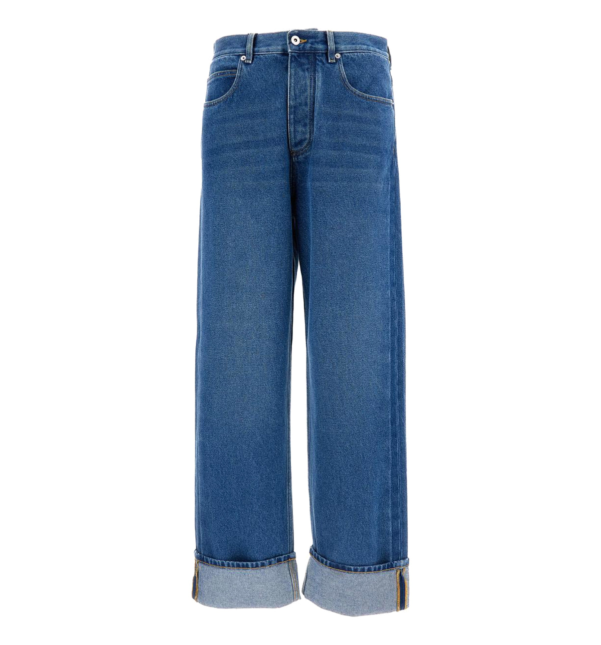 Medium Indigo Turned-Up Jeans