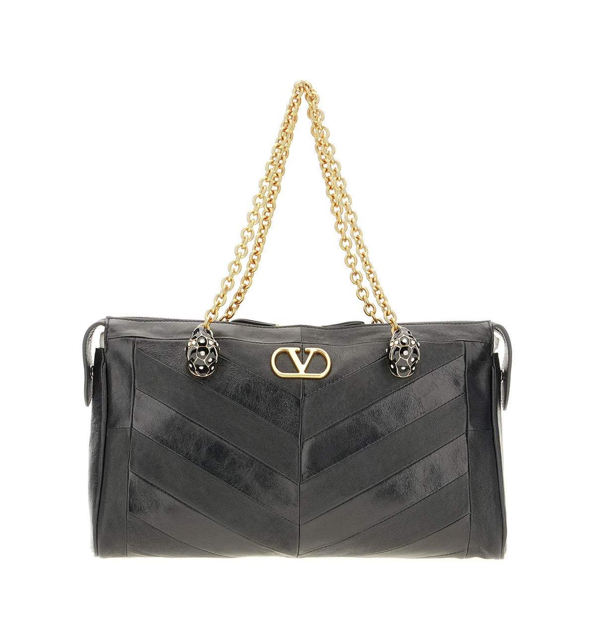 Panthea Medium Shoulder Bag In Suede And Nappa With Chevron Motif
