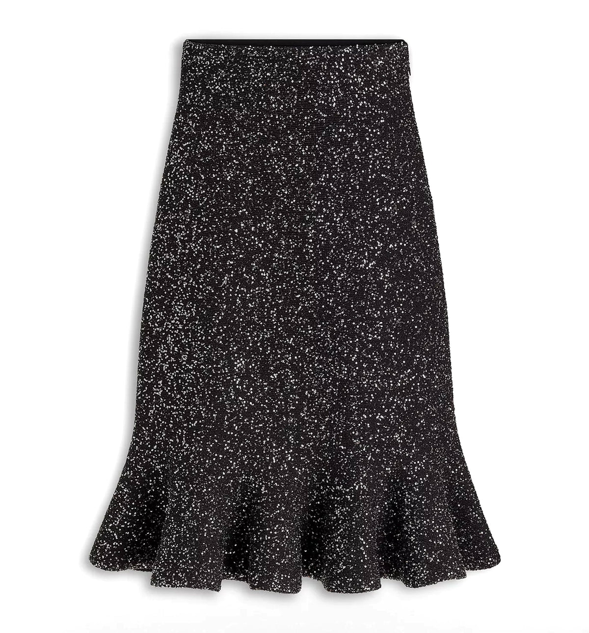 Black Technical Knit with Silver-Tone Sequins