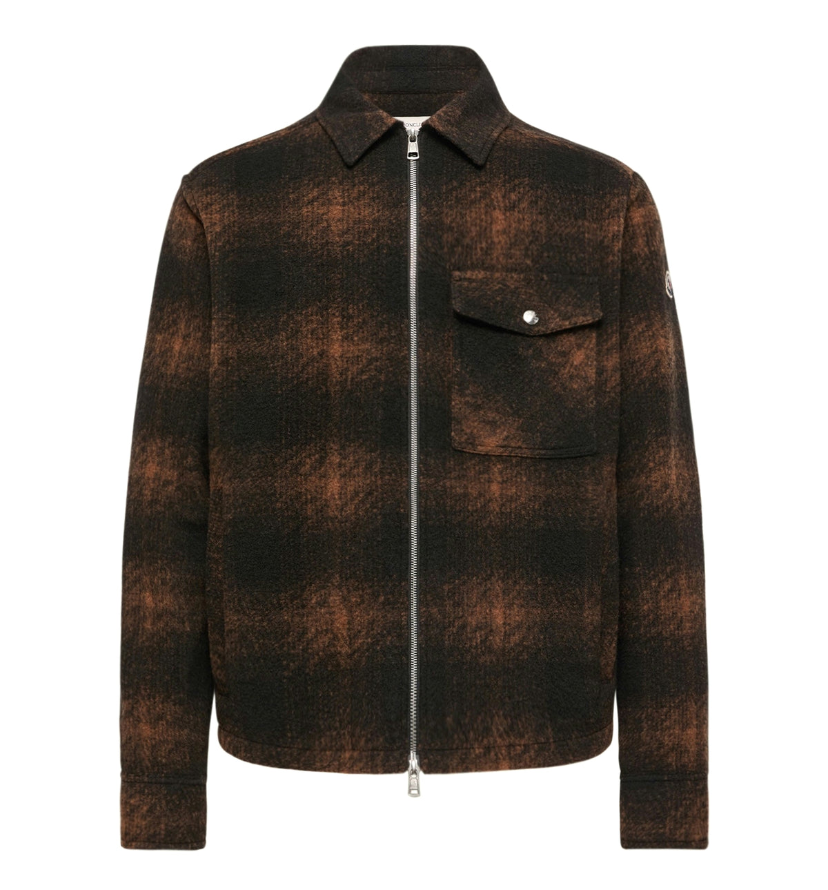 Check Jersey Zip-up Shirt Jacket
