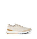 Techno cotton knit runners with heat-bonded details