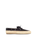 Suede And Raffia Boat Shoes - Dark Brown