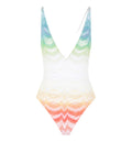 One-Piece Swimsuit With Zigzag Pattern