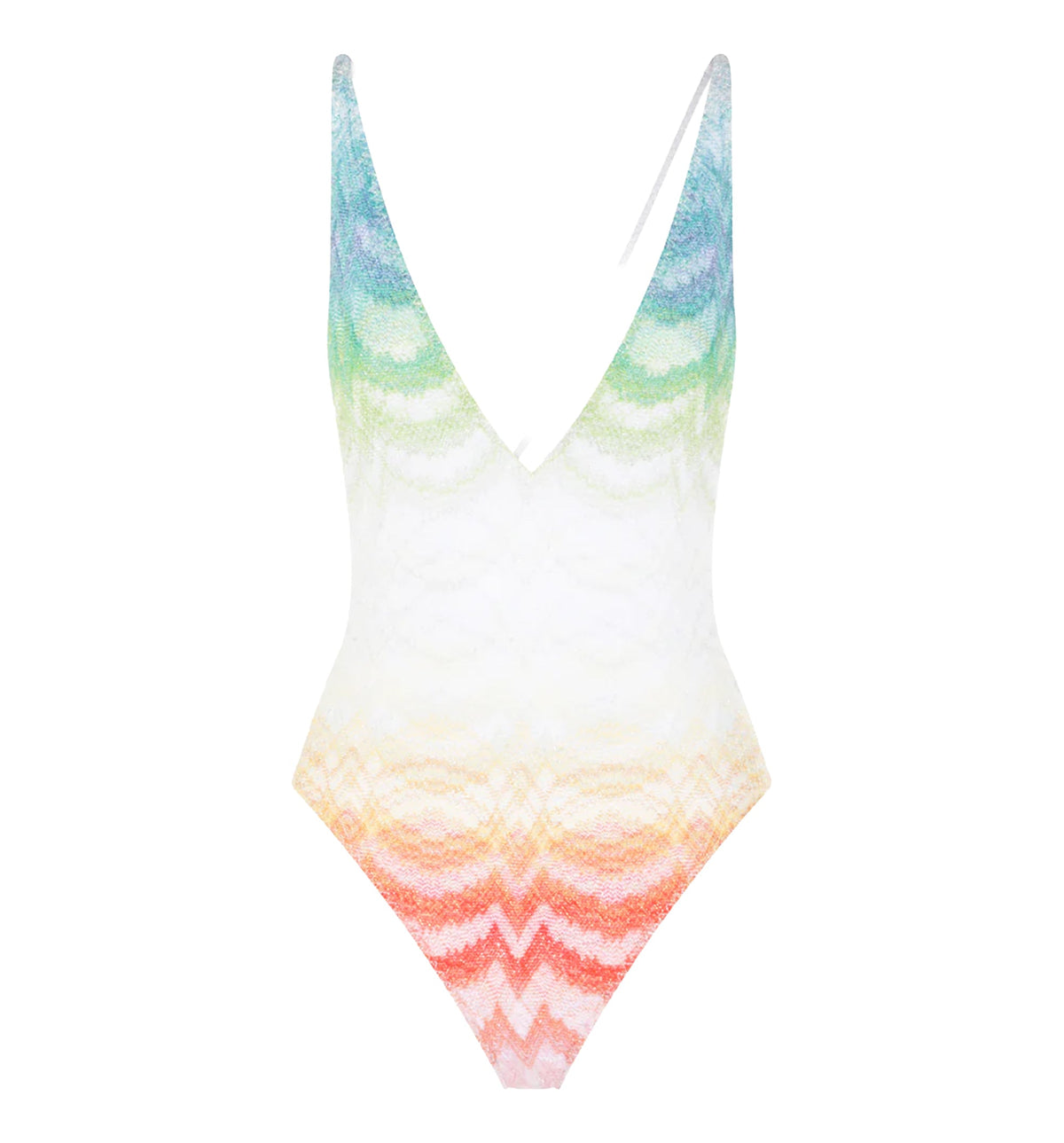 One-Piece Swimsuit With Zigzag Pattern