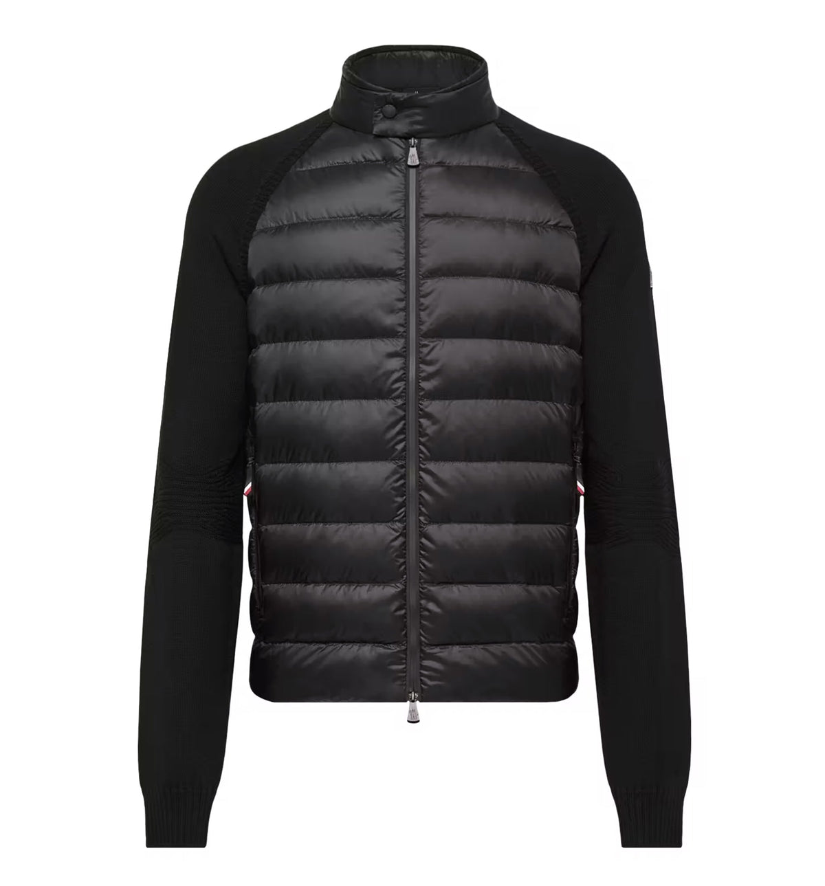 Wool Blend Padded Zip-Up Cardigan