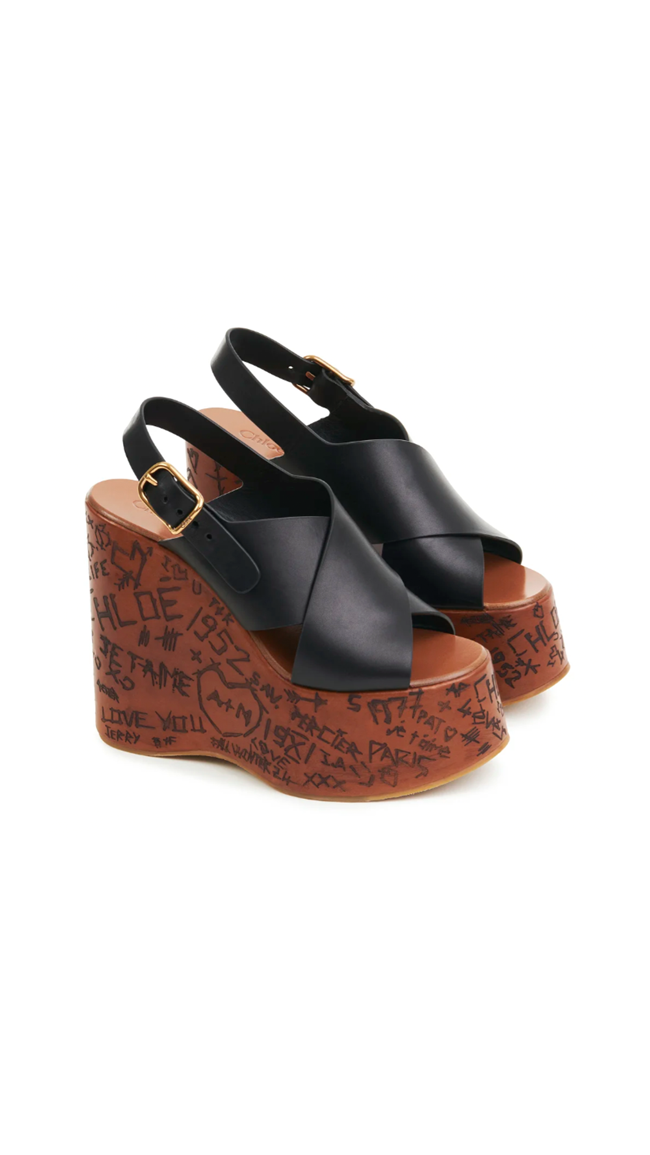 Maxime Wedge Sandal - Black