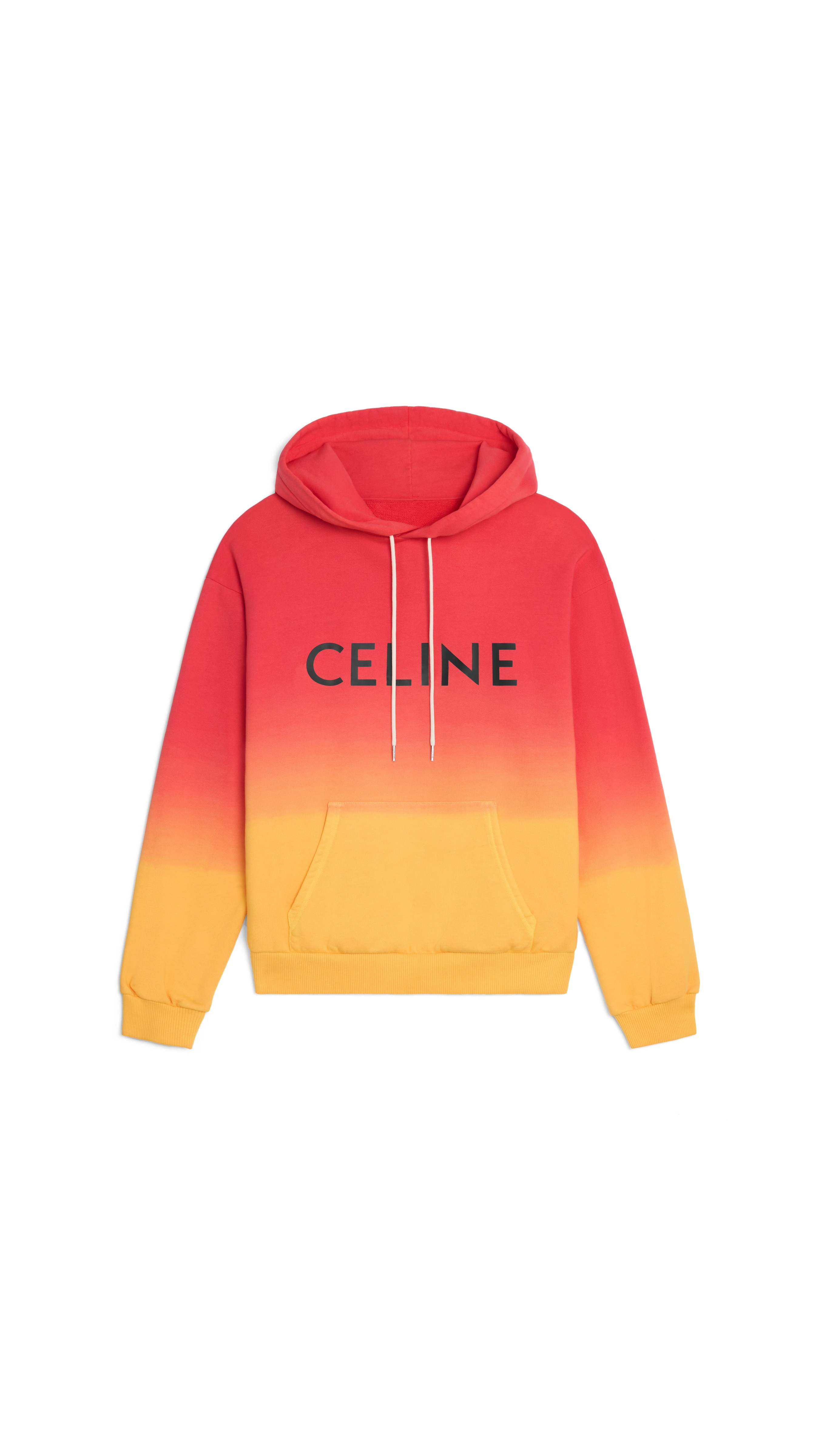 Loose Hoodie in Cotton Fleece - Sunset