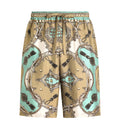 Cargo-Print Washed Silk Twill Vanity Bermuda Shorts