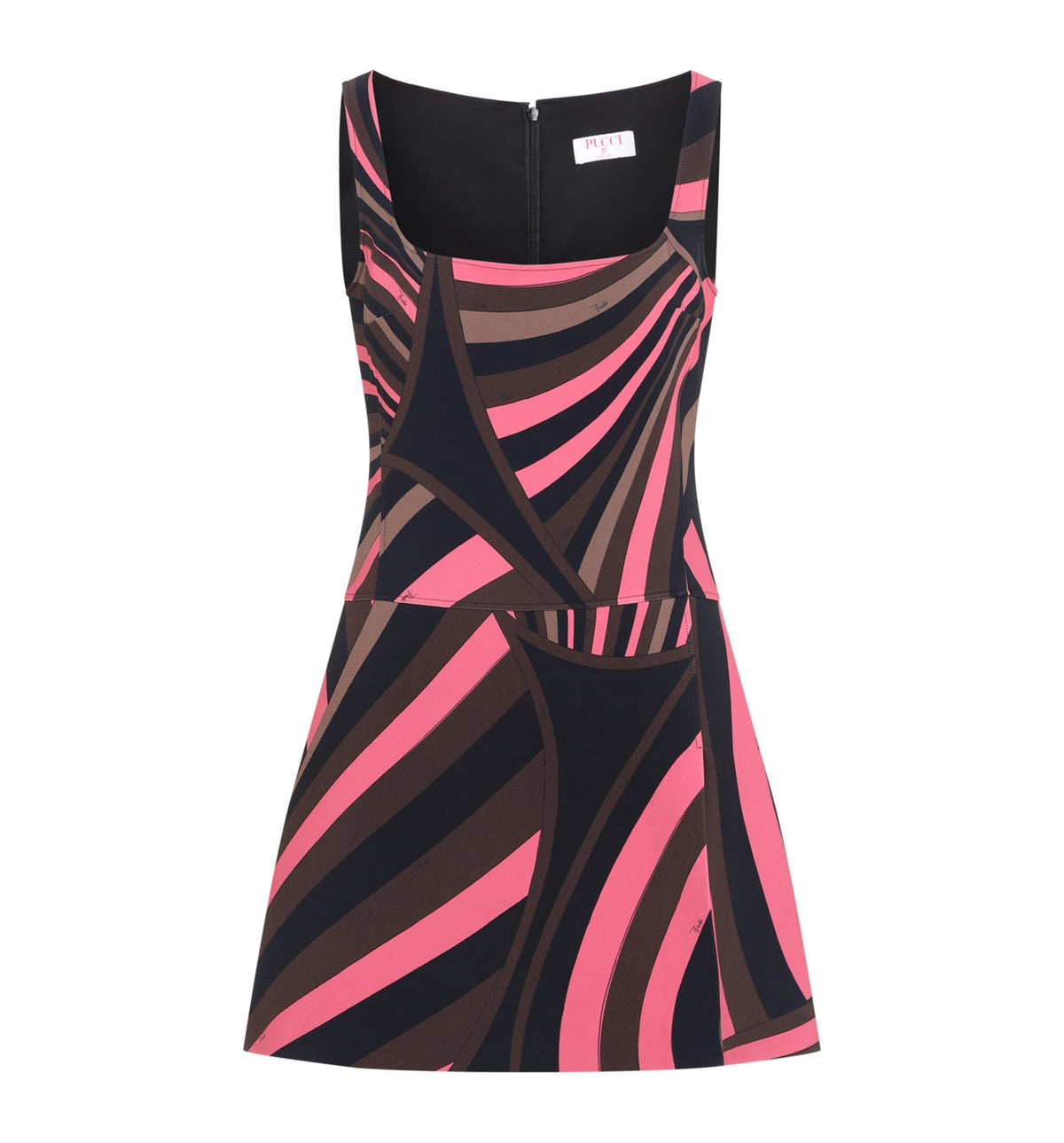 Iride-print cady dress