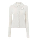Fitted logo cardigan in a wool knit