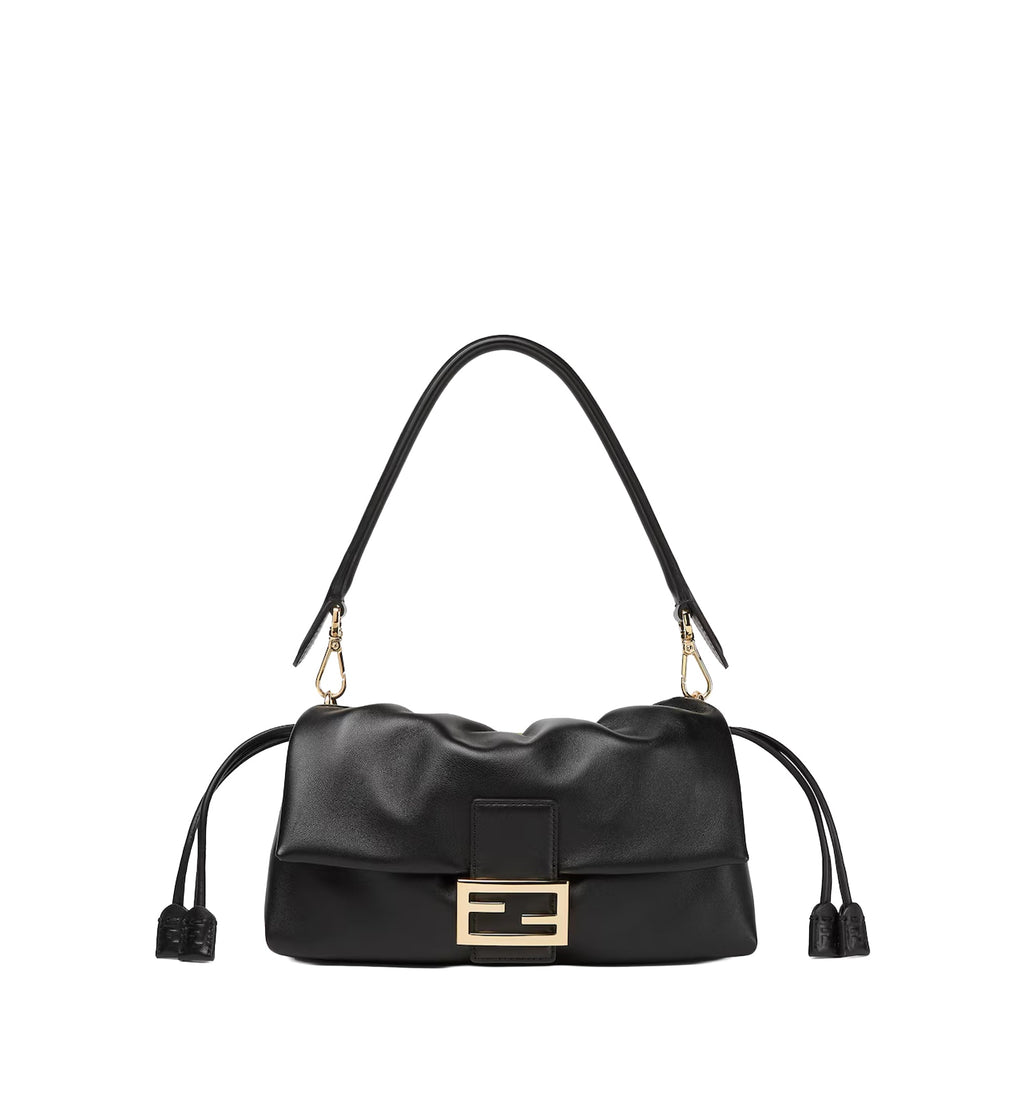 Baguette Soft Medium Black Nappa Leather Bag