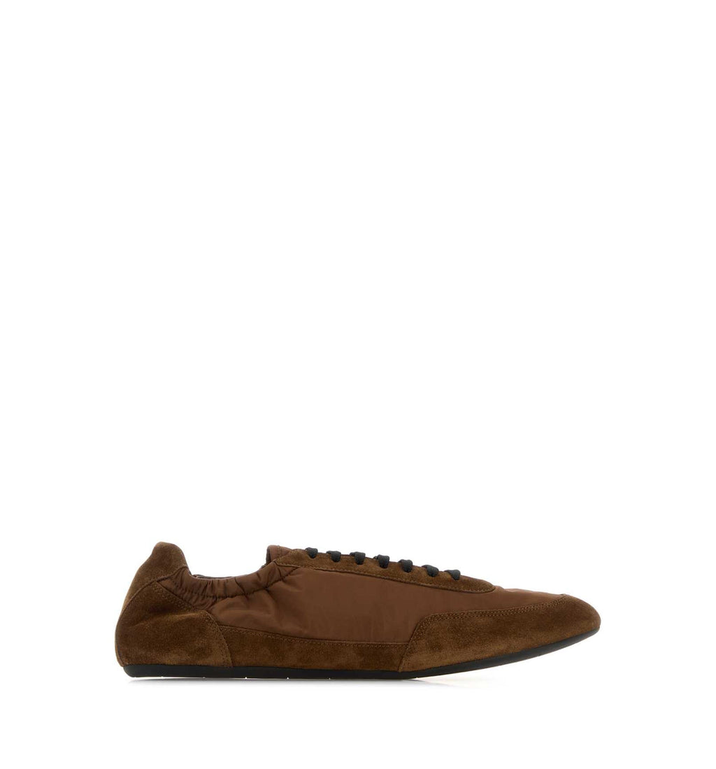 Collapse Re-Nylon And Suede Elasticized Sneakers