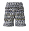 Cotton Shorts With Raschel Knit And Greek Motif