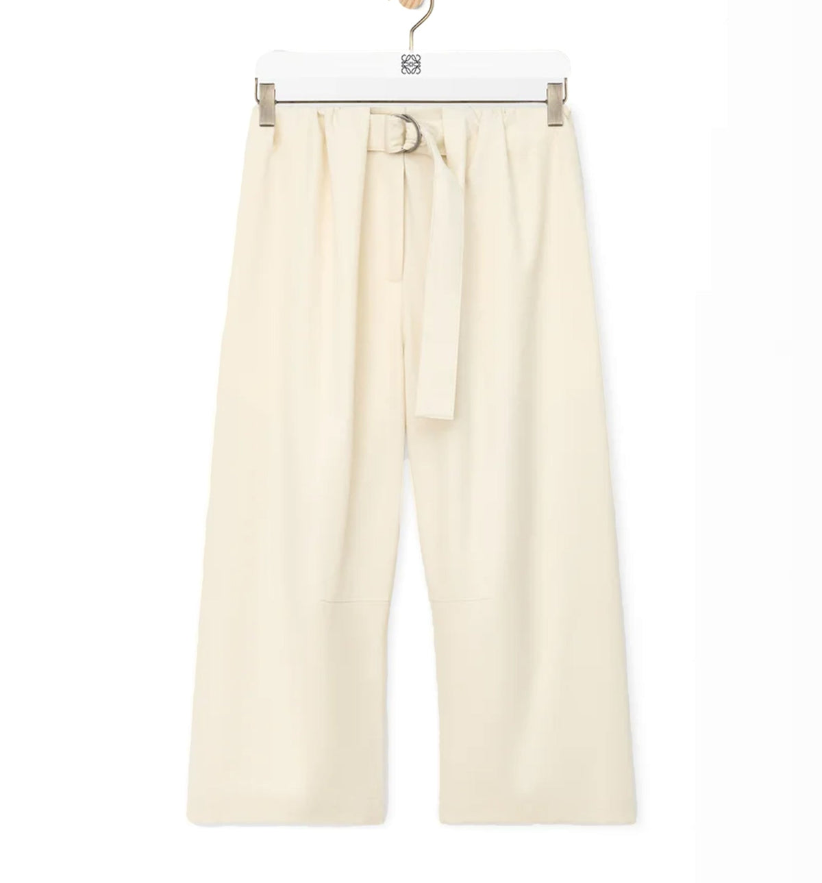 Cropped Belted Trousers In Cotton And Silk