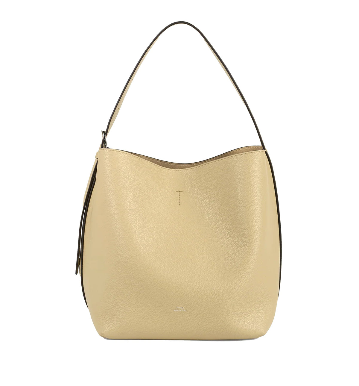 Medium belted grained-leather tote