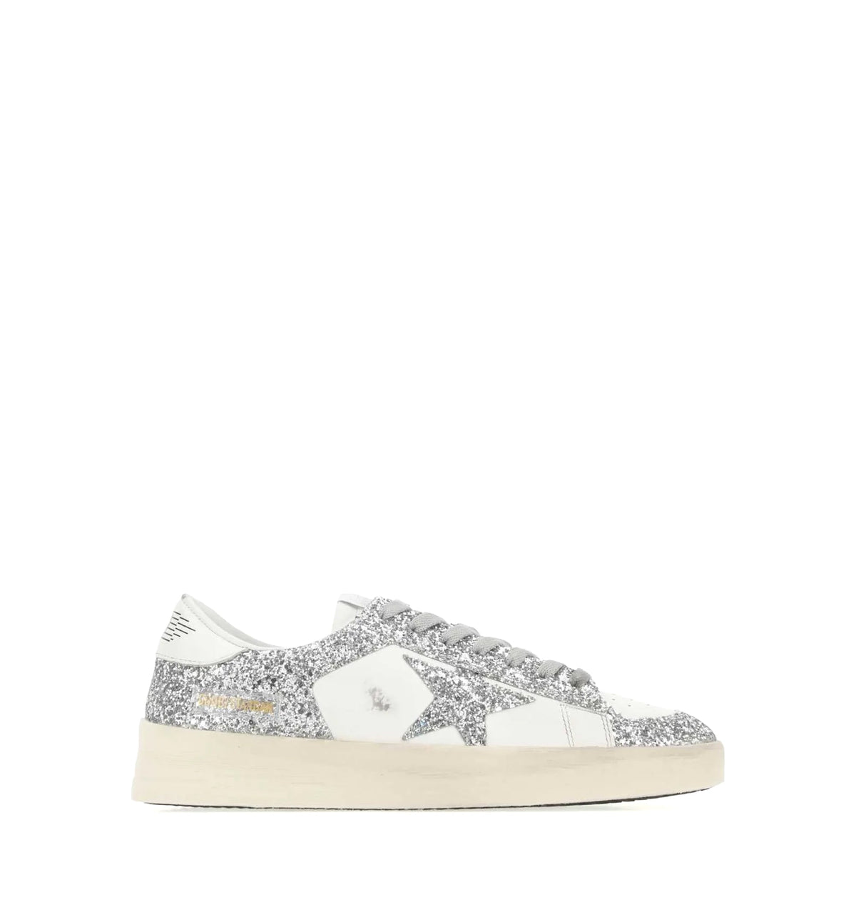 Stardan Sneakers In White Leather And Glitter
