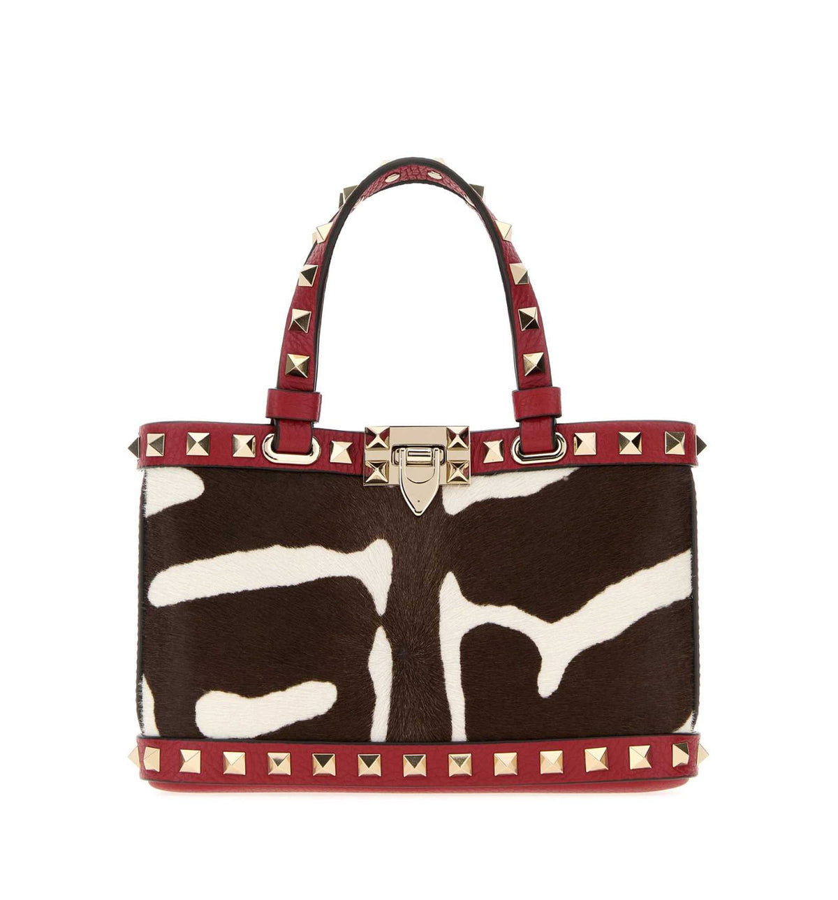 Printed Calf Hair Rockstud Handbag
