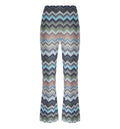 Snake-Pattern Chevron Viscose Flared Trousers