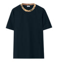 Check Trim Cotton T-Shirt
