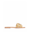 VLogo Signature Leather Flat Sandals