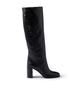 Heeled leather boots