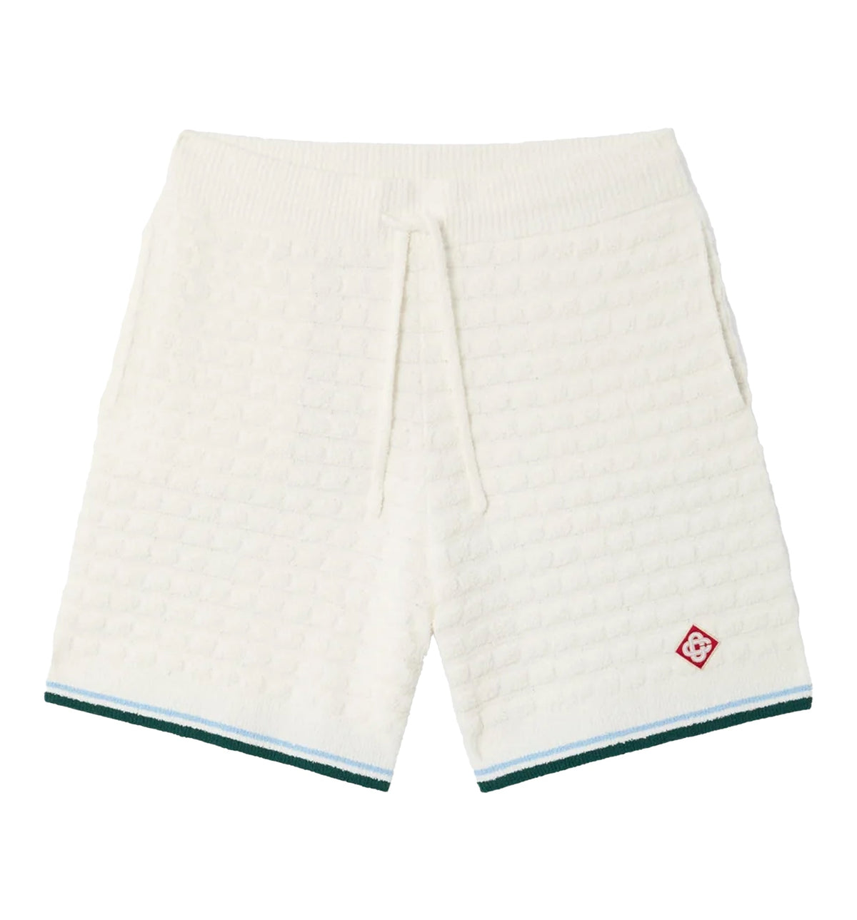 White Boucle Shorts